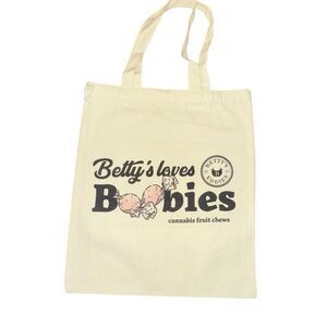Breast cancer awareness “Betty’s Loves Boobies” flower edible tote bag